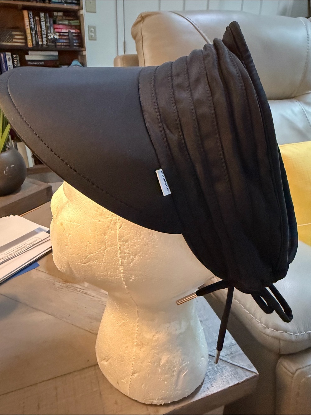 Kooringal Hayman Black Sun Visor Hat with adjustable tie in back O/S Like New